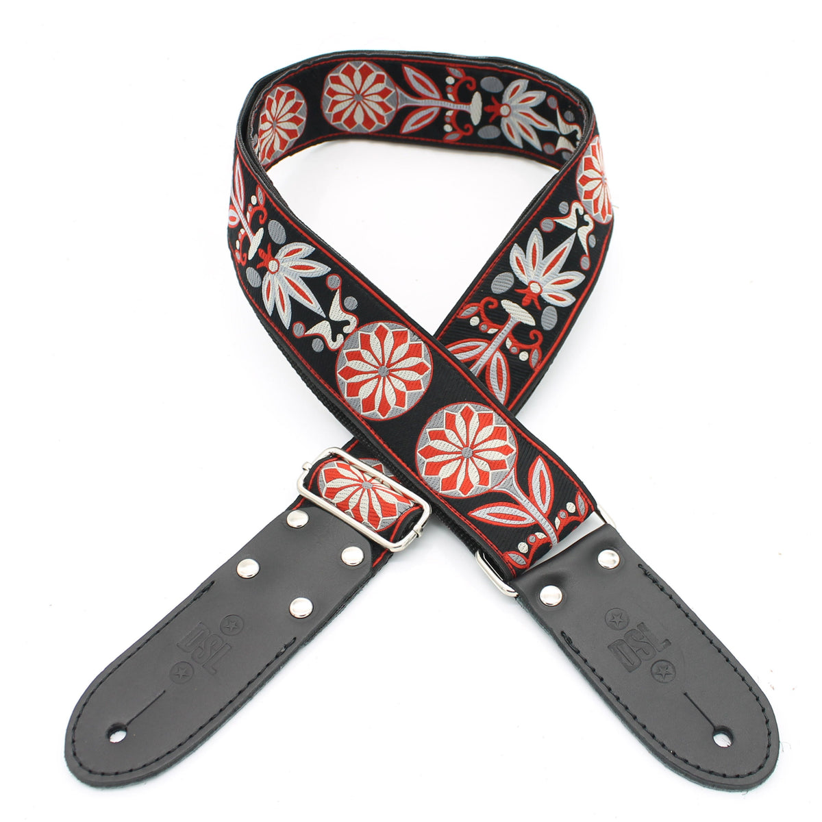 DSL 2" Jacquard Guitar Strap - Fair Red