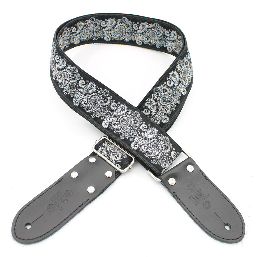 DSL 2" Jacquard Guitar Strap - Paisley Black