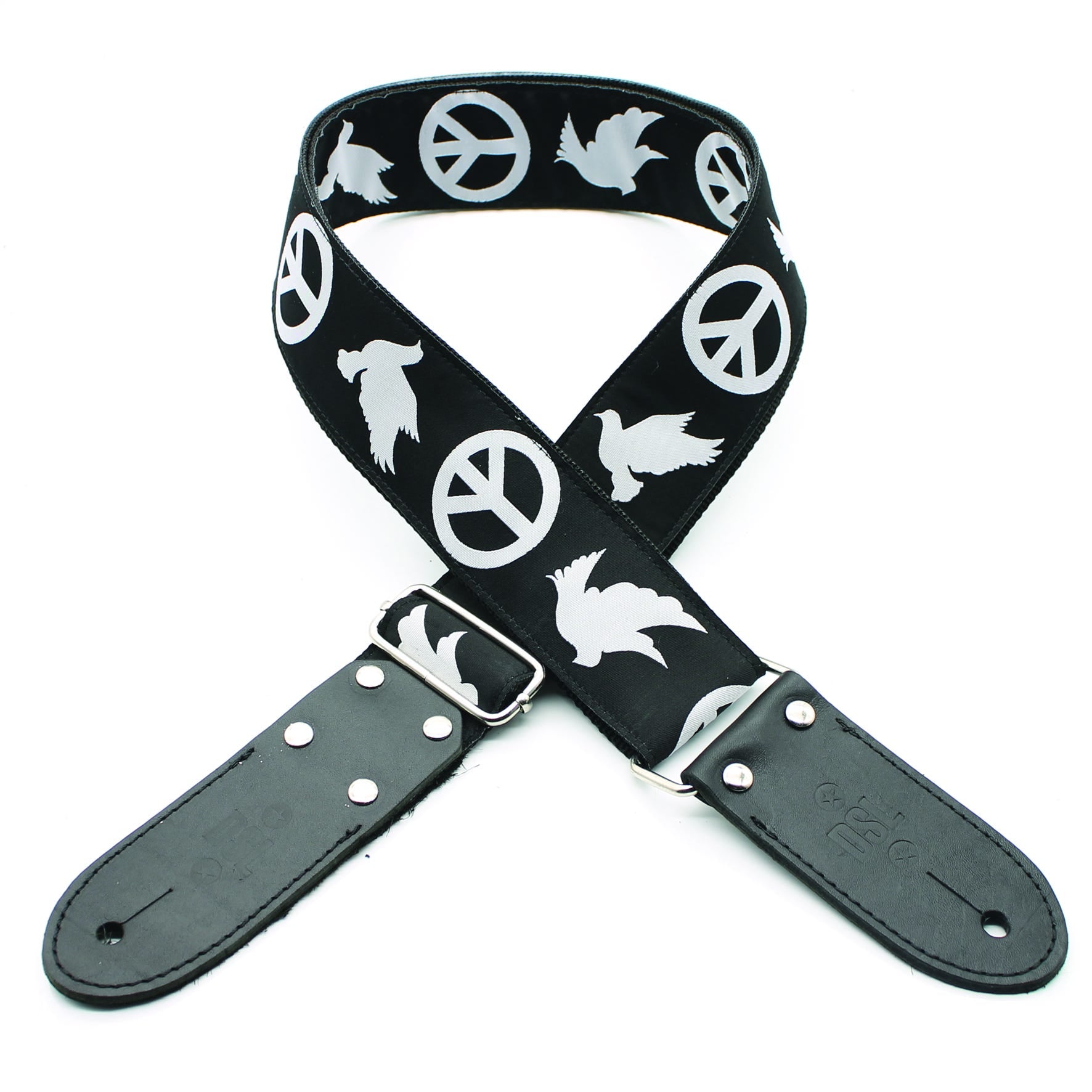 DSL 2" Jacquard Guitar Strap - Peace Black