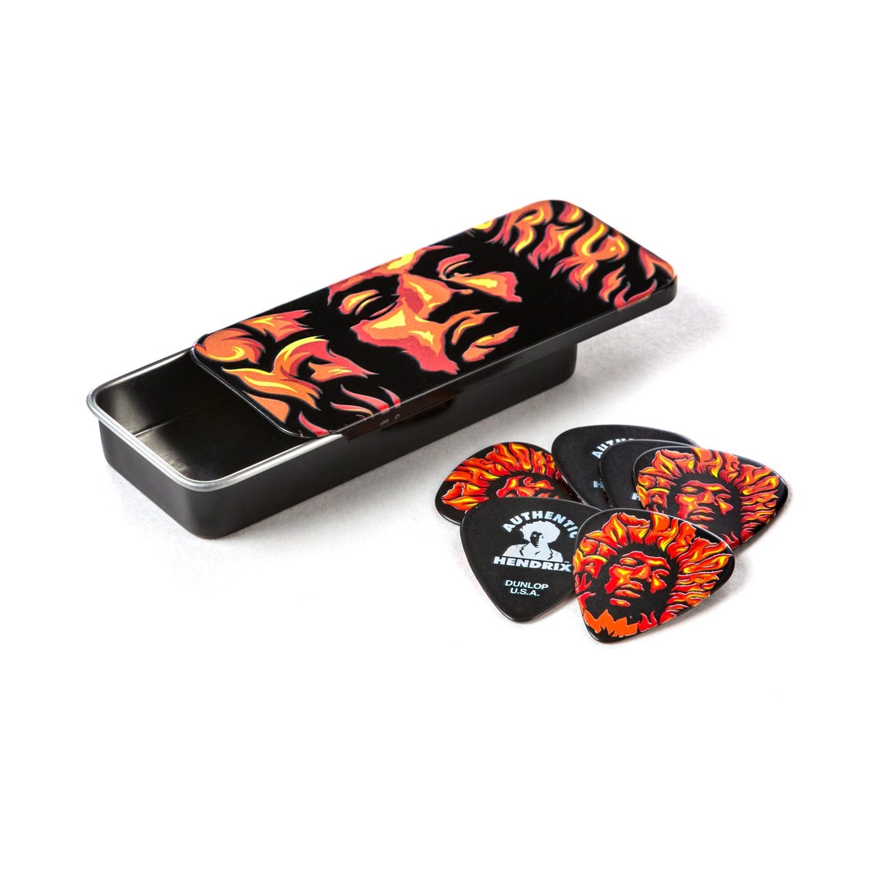 Jim Dunlop Jimi Hendrix Voodoo Fire Pick Tin (6 Picks)