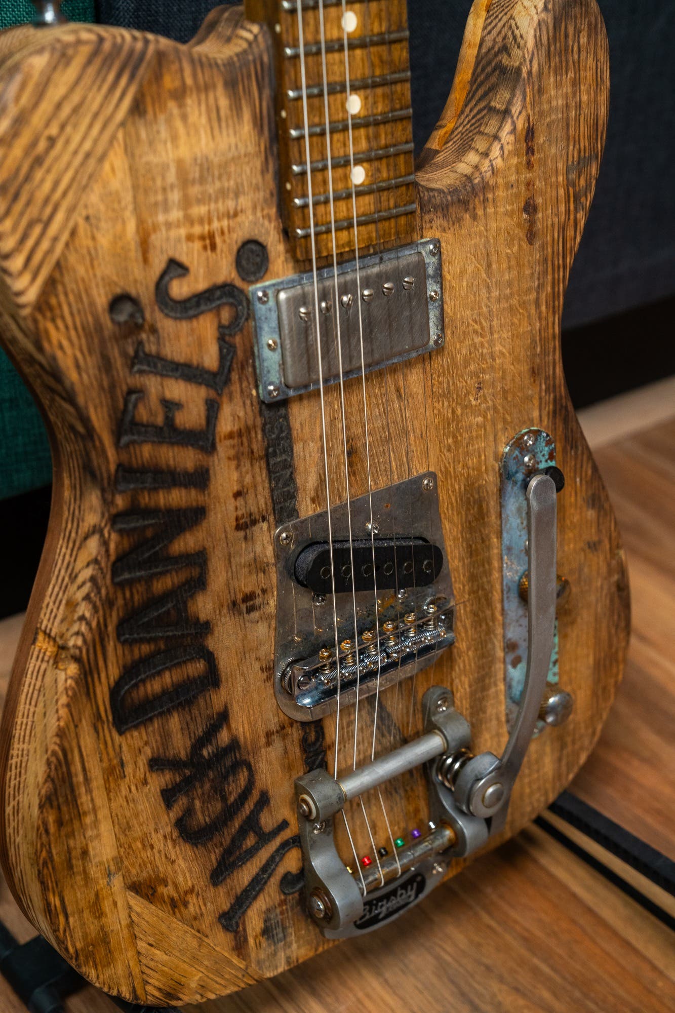 Justin Johnson Signature Guitar w/Bigsby + Gator Case - Whiskey Barrel Jack Daniels - Pre-Owned