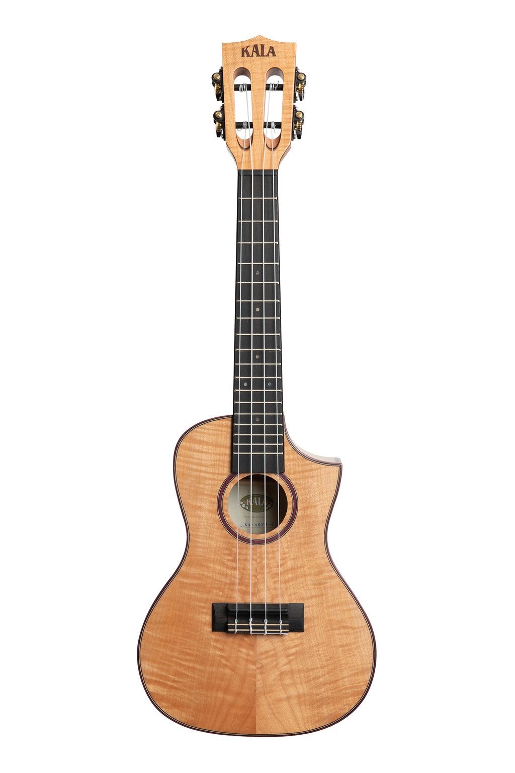 Kala Solid Flame Maple Concert Ukulele w/Cutaway