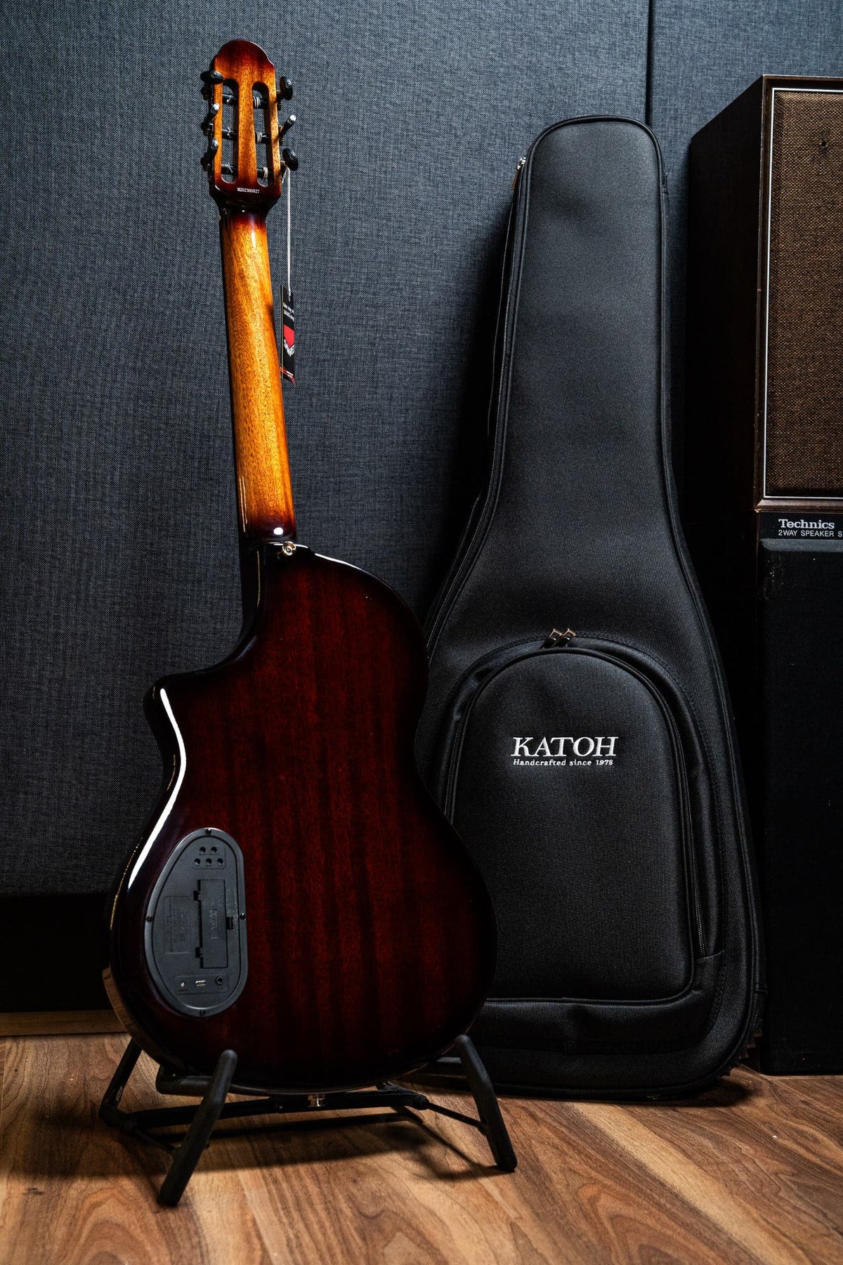 Katoh Hispania Chambered Solidbody Nylon String Guitar w/Bag - Cognac