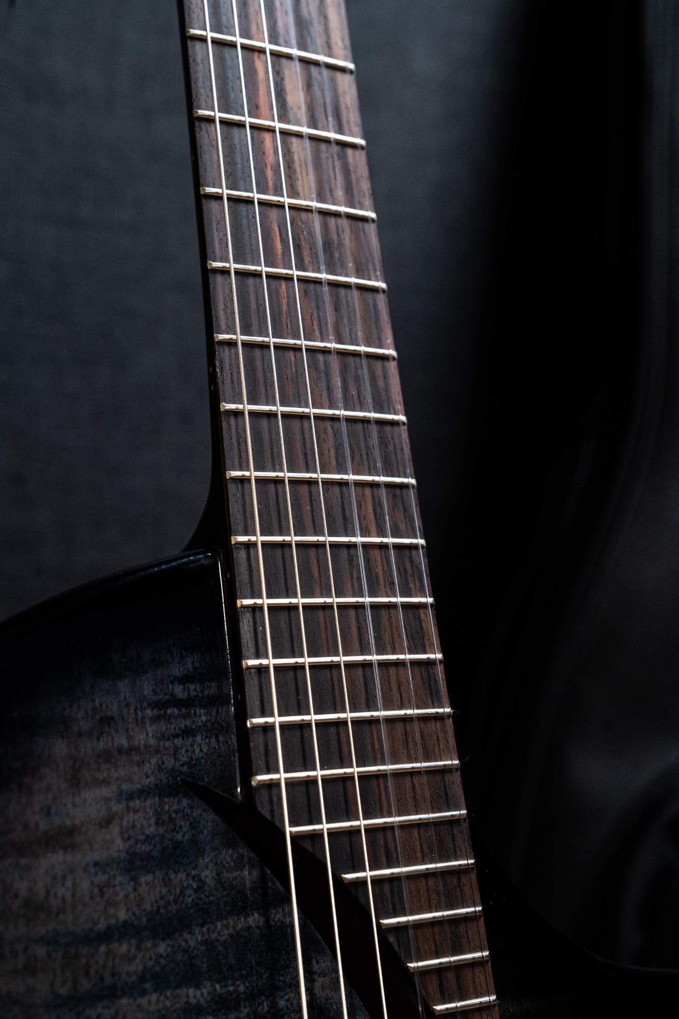 Katoh Hispania Chambered Solidbody Nylon String Guitar w/Bag - Trans Black