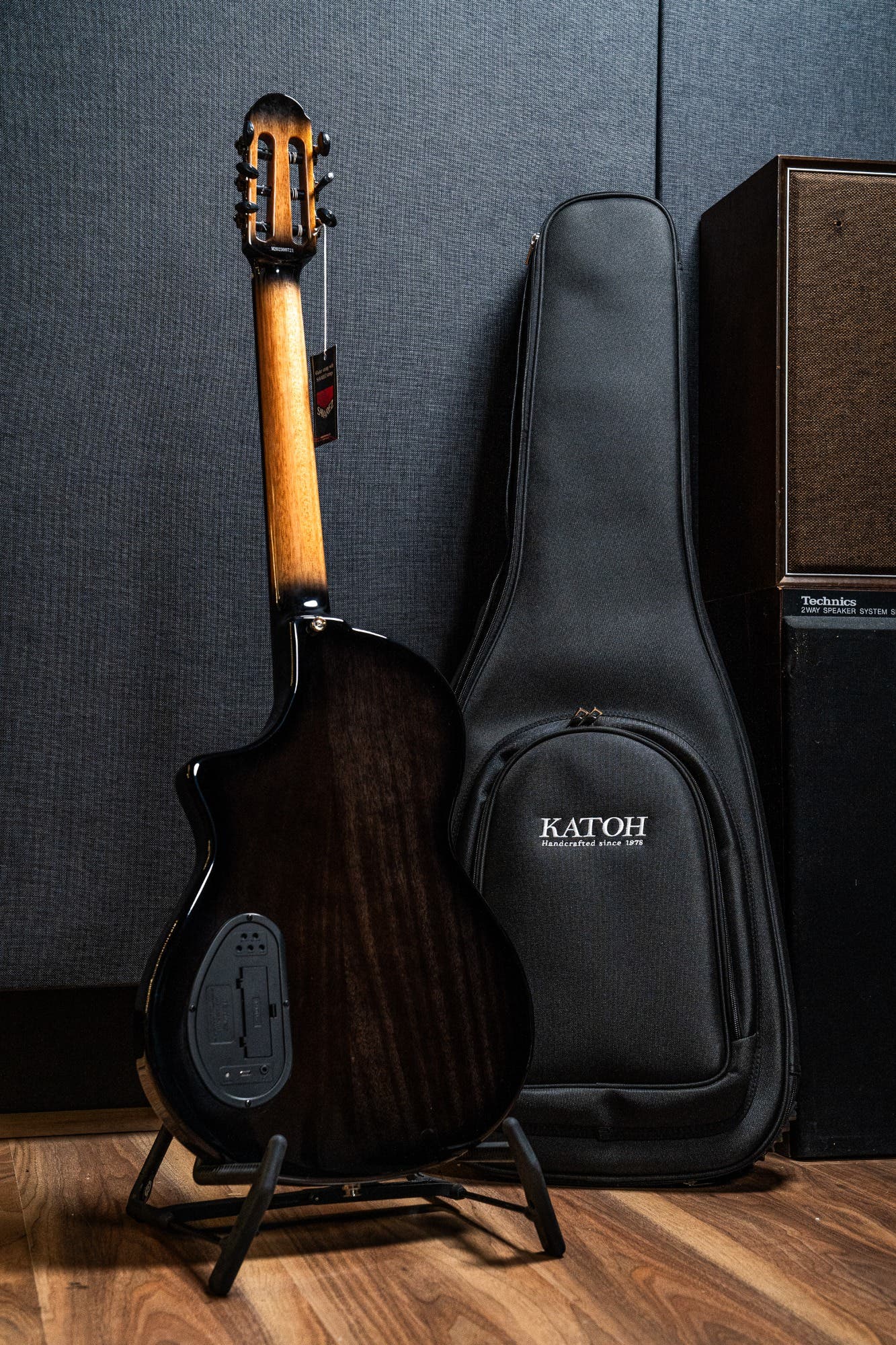 Katoh Hispania Chambered Solidbody Nylon String Guitar w/Bag - Trans Black