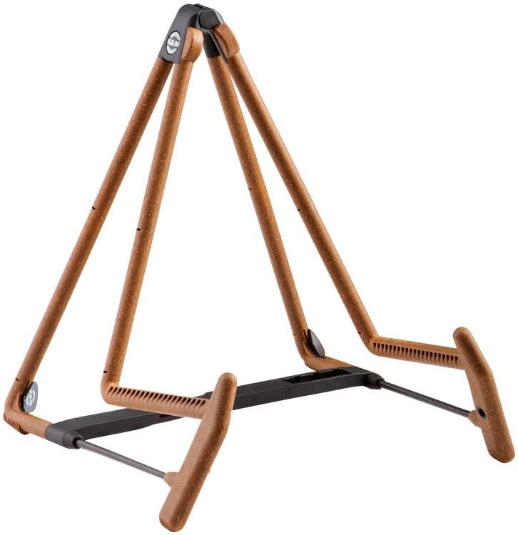 K&M Heli 2 Acoustic A-Frame Adjustable Guitar Stand - Cork (KM 17580)