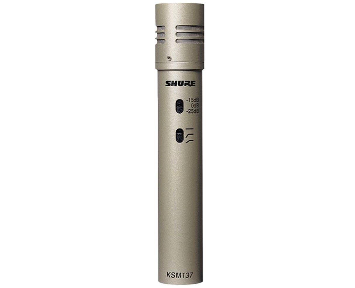 Shure Microphone Studio Condenser Cardioid (Champagne), Foam WS & Carrying Case (SHR-KSM137SL)