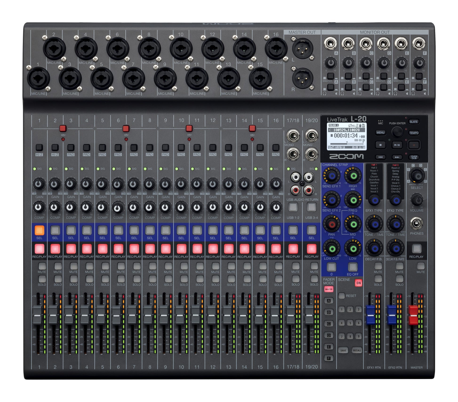 Zoom LiveTrak L-20 Digital Recording Mixer