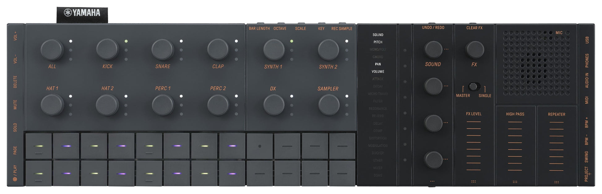 Yamaha SEQTRAK Portable Synth / Music Production Studio - Black