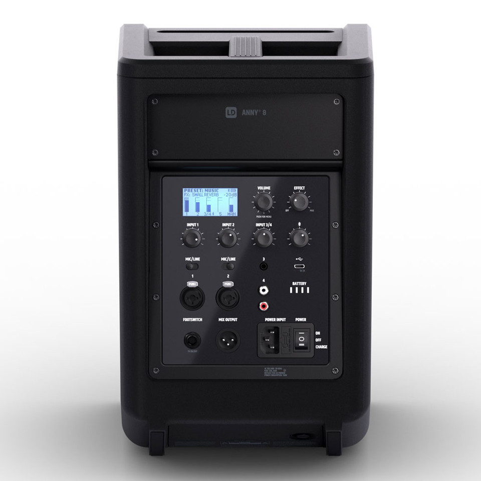 LD Systems ANNY8 - 8" Portable battery-powered Bluetooth® PA System Black