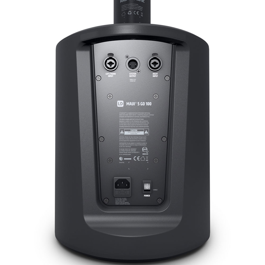 LD Systems MAUI 5 GO 100 Column PA System with Mixer & Battery Pack - Black