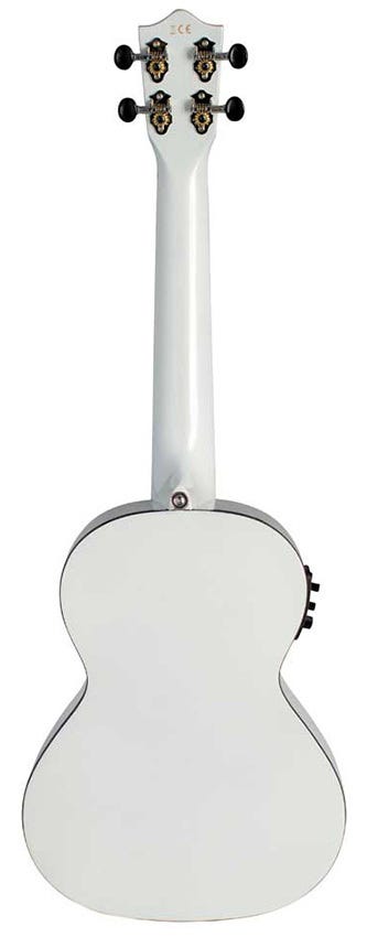 Lanikai Julia Michaels Signature Tenor Ukulele w/Bag + Pickup - White Pearl