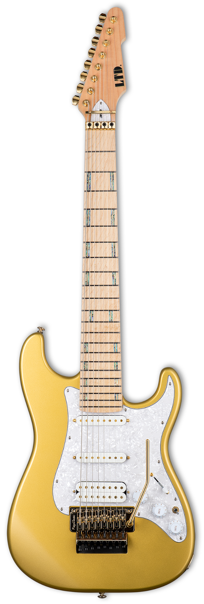 ESP LTD Javier Reyes V8 8-String - Metallic Gold