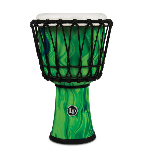 Latin Percussion LP 7" Rope Tuned Circle Djembe - Green Marble (LP1607GM)