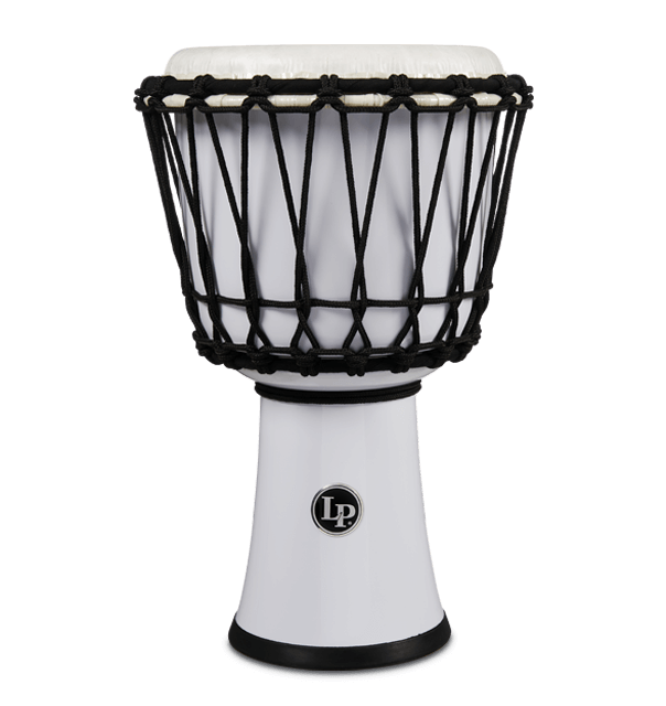 Latin Percussion LP 7" Rope Tuned Circle Djembe - White (LP1607WH)