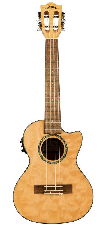Lanikai Quilted Maple Tenor Ukulele w/Pickup - Natural Stain Gloss Finish