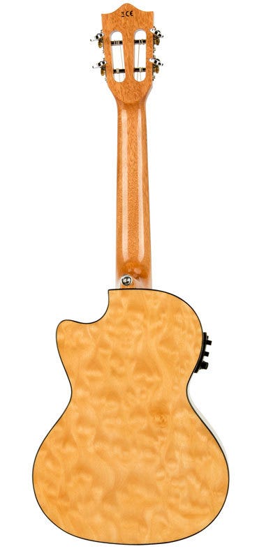 Lanikai Quilted Maple Tenor Ukulele w/Polyfoam case & Pickup - Natural Stain Gloss Finish