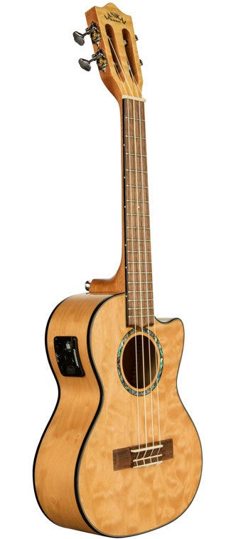 Lanikai Quilted Maple Tenor Ukulele w/Polyfoam case & Pickup - Natural Stain Gloss Finish