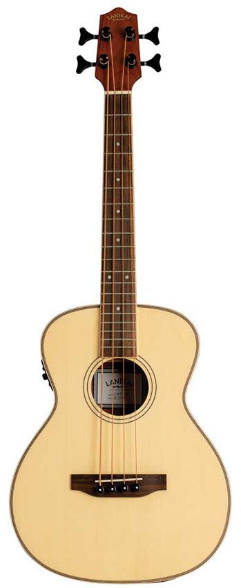 Lanikai Solid Spruce Top Series Bass Ukulele w/Bag + Pickup - Natural Satin Finish
