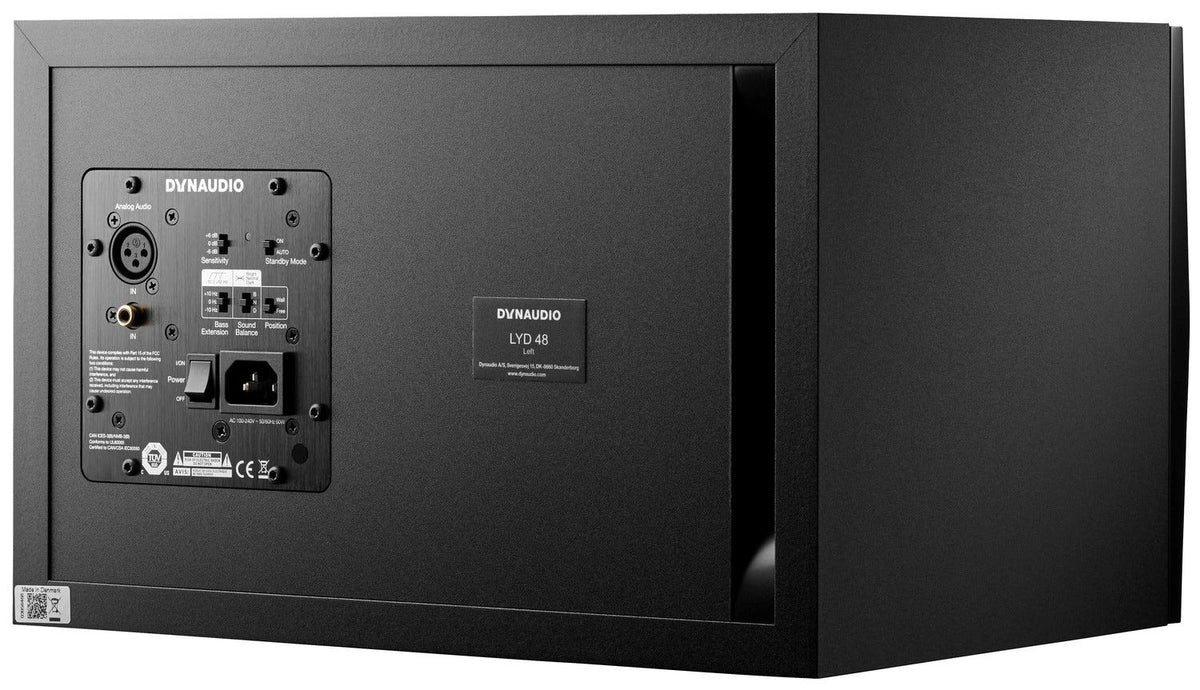 Dynaudio LYD48 3-Way 8" Studio Monitor - Black (Left)