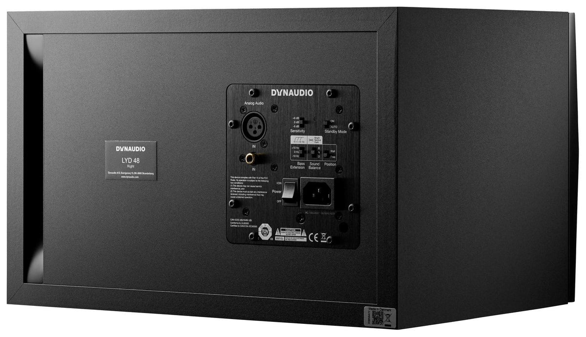 Dynaudio LYD48 3-Way 8" Studio Monitor - Black (Right)