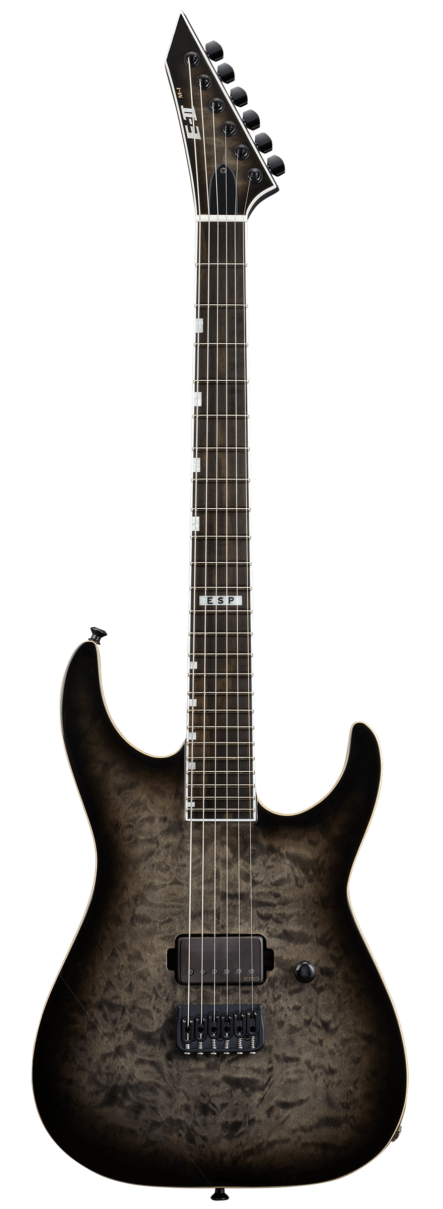 ESP E-II M-I THRU NT QM - See Thru Black Sunburst