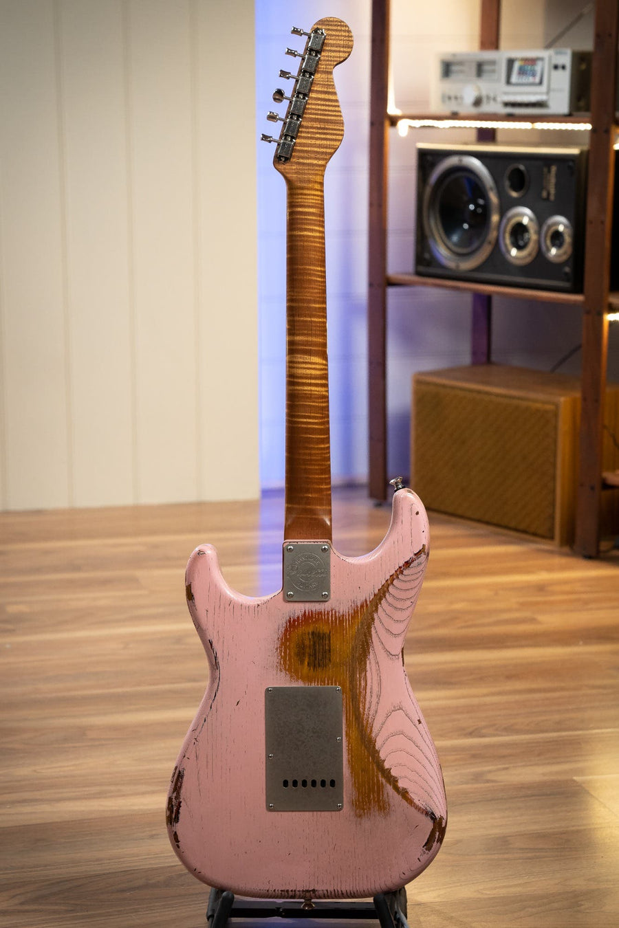 Paoletti Loft Series Alfa HSS - Heavy Pink / Sunburst - Reverse Headstock (Custom Order)
