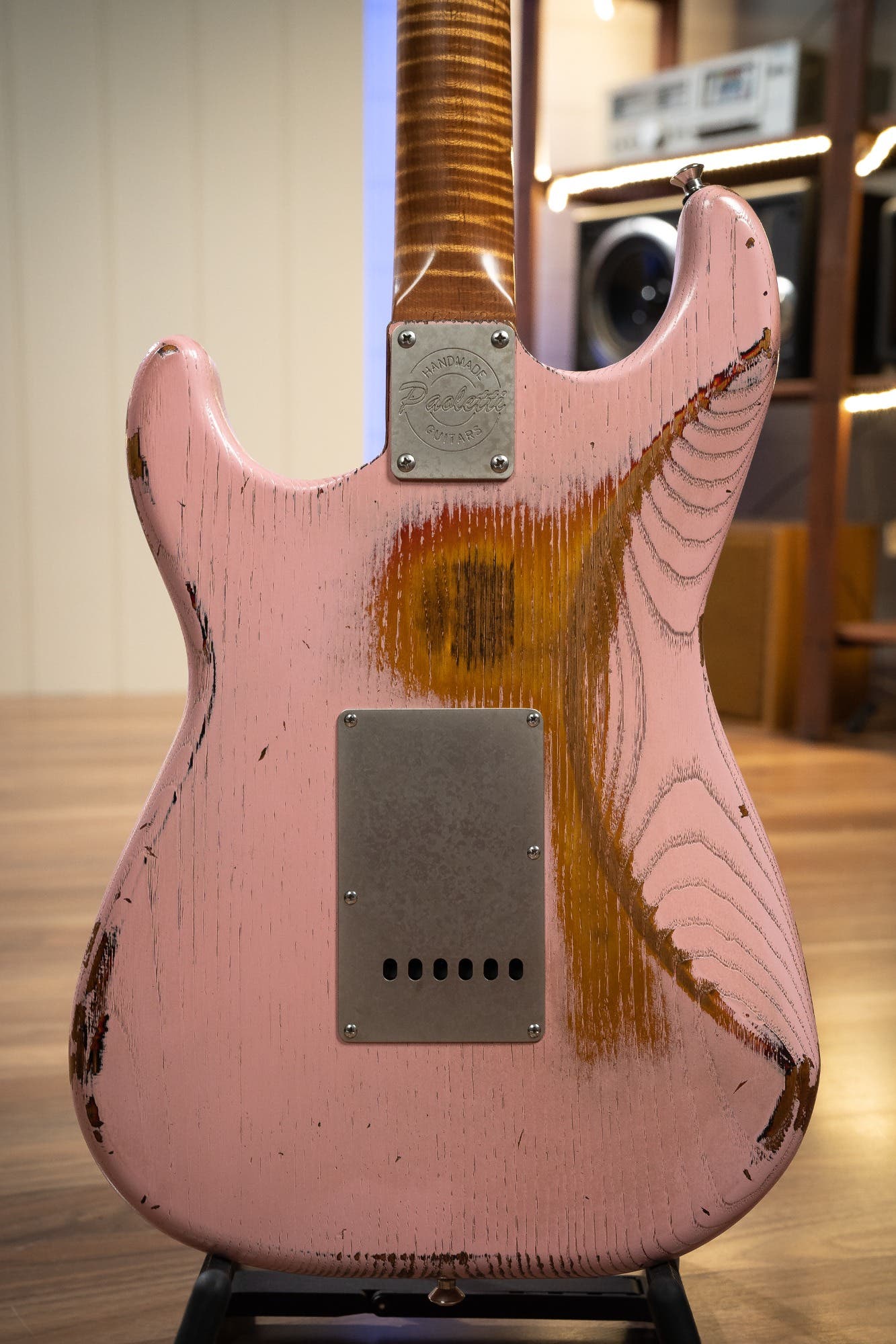 Paoletti Loft Series Alfa HSS - Heavy Pink / Sunburst - Reverse Headstock (Custom Order)