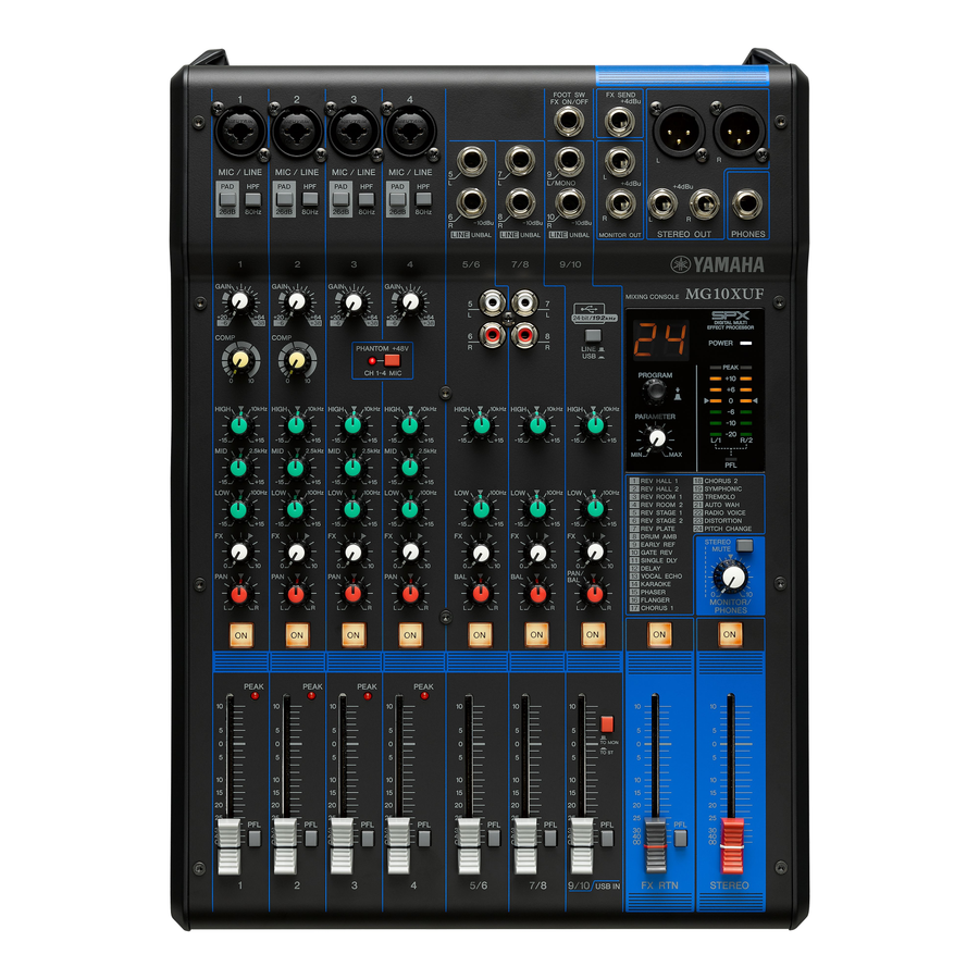 Yamaha MG10XUF 10-Channel Mixer w/Faders