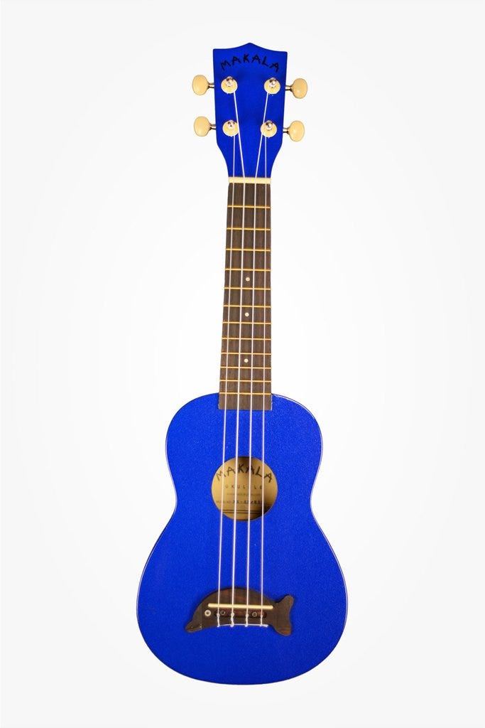Kala Makala Dolphin Series Soprano Ukulele - Metallic Blue