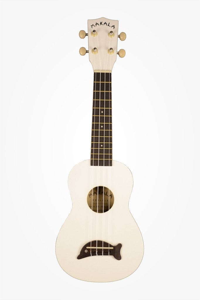 Kala Makala Dolphin Series Soprano Ukulele - Pearl White