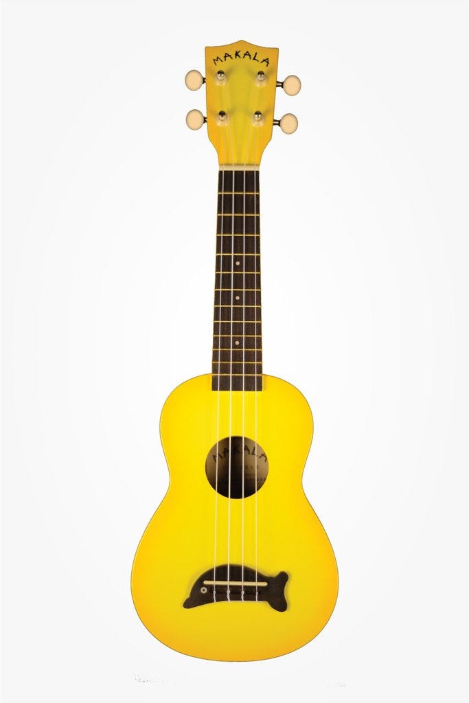 Kala Makala Dolphin Series Soprano Ukulele - Yellow