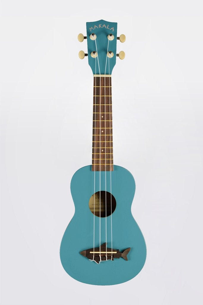 Kala Makala Shark Series Soprano Ukulele - Blue