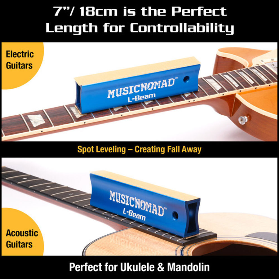 Music Nomad "Fret Leveler" Leveling (L-Beam) 7" for Guitar / Mandolin / Ukulele etc