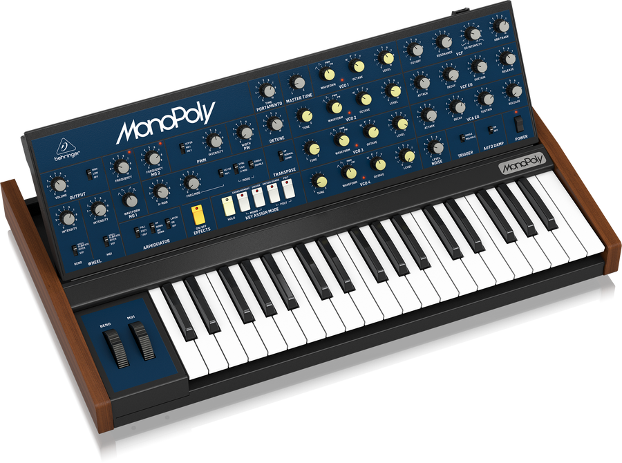 Behringer MonoPoly Analog 4-Voice Polyphonic Synthesizer w/37 Keys