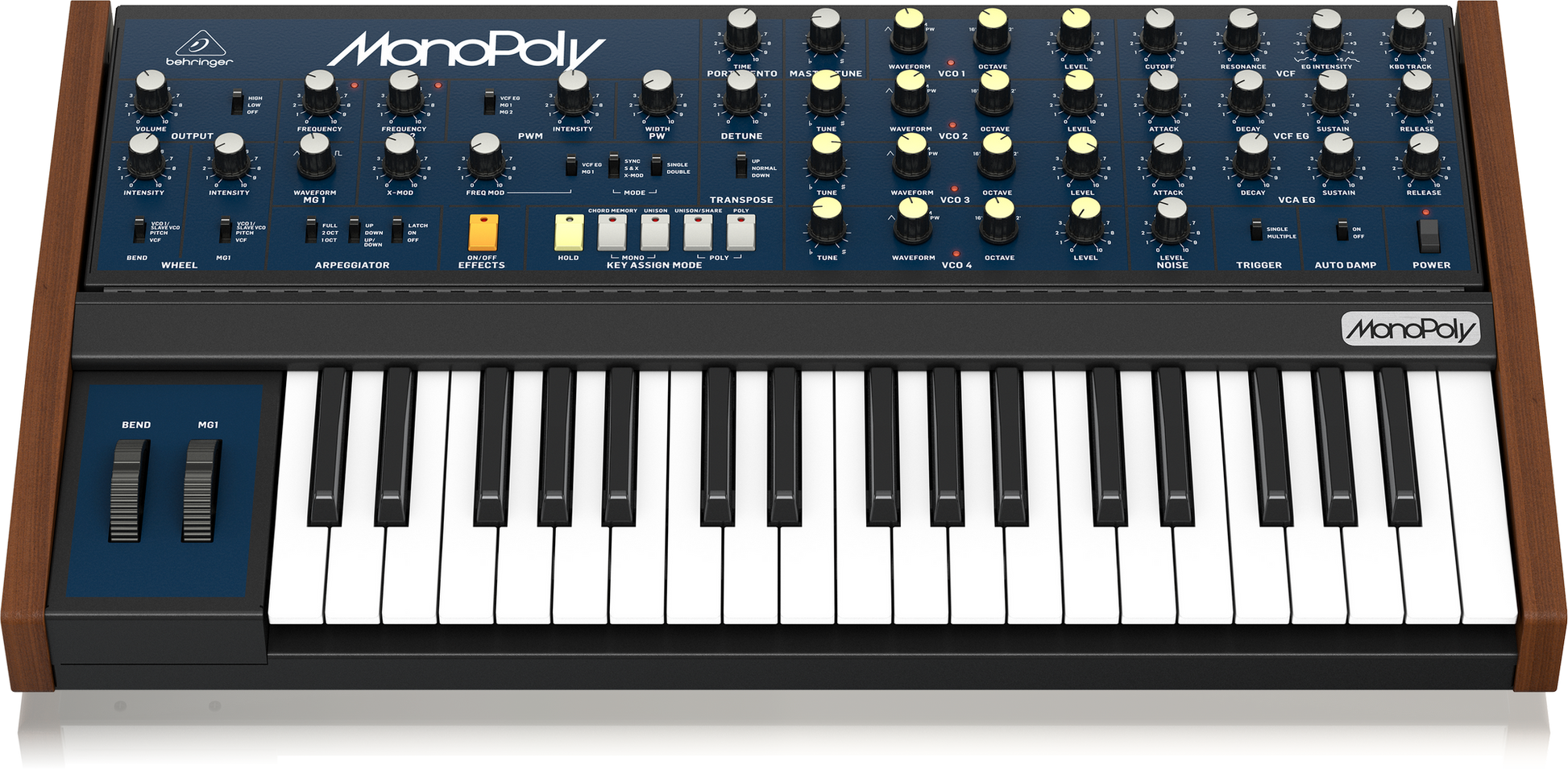 Behringer MonoPoly Analog 4-Voice Polyphonic Synthesizer w/37 Keys
