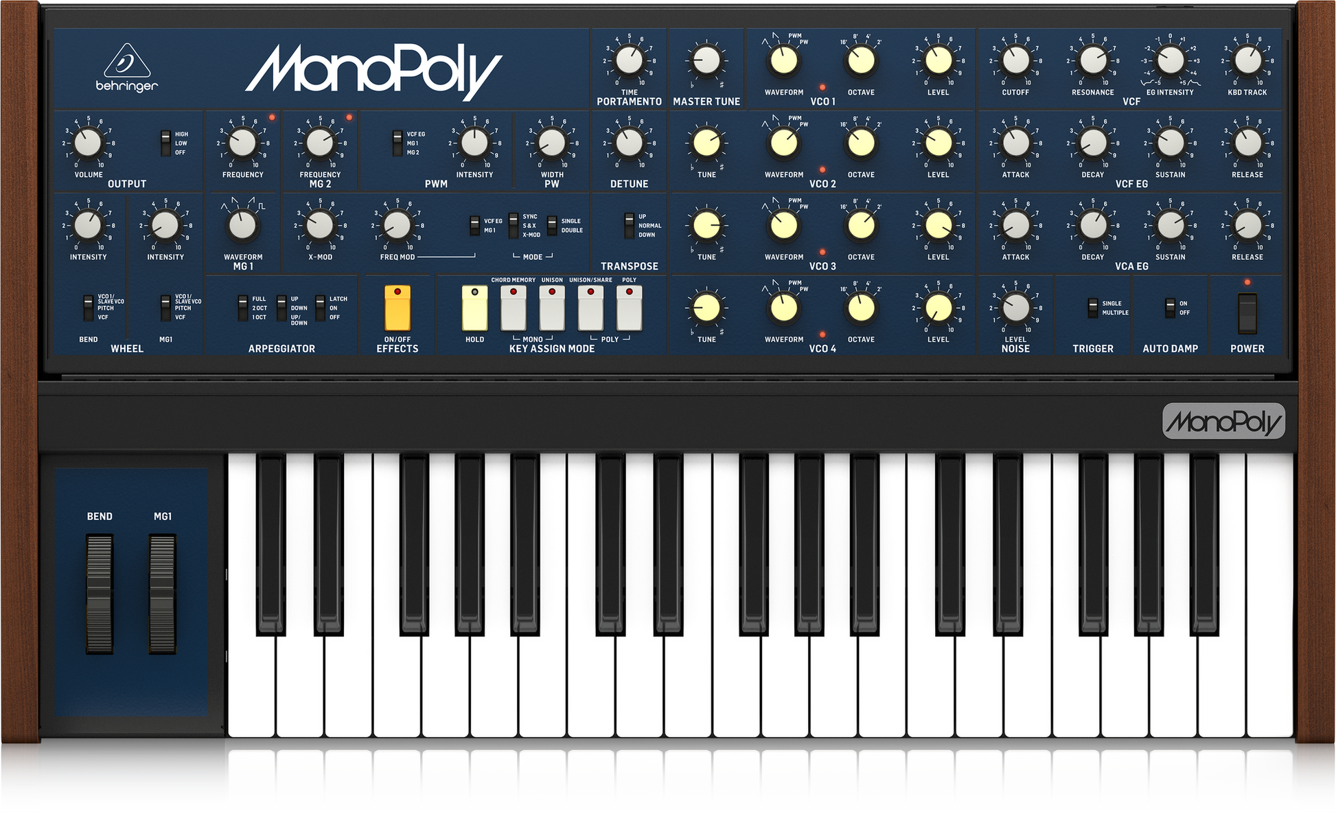 Behringer MonoPoly Analog 4-Voice Polyphonic Synthesizer w/37 Keys