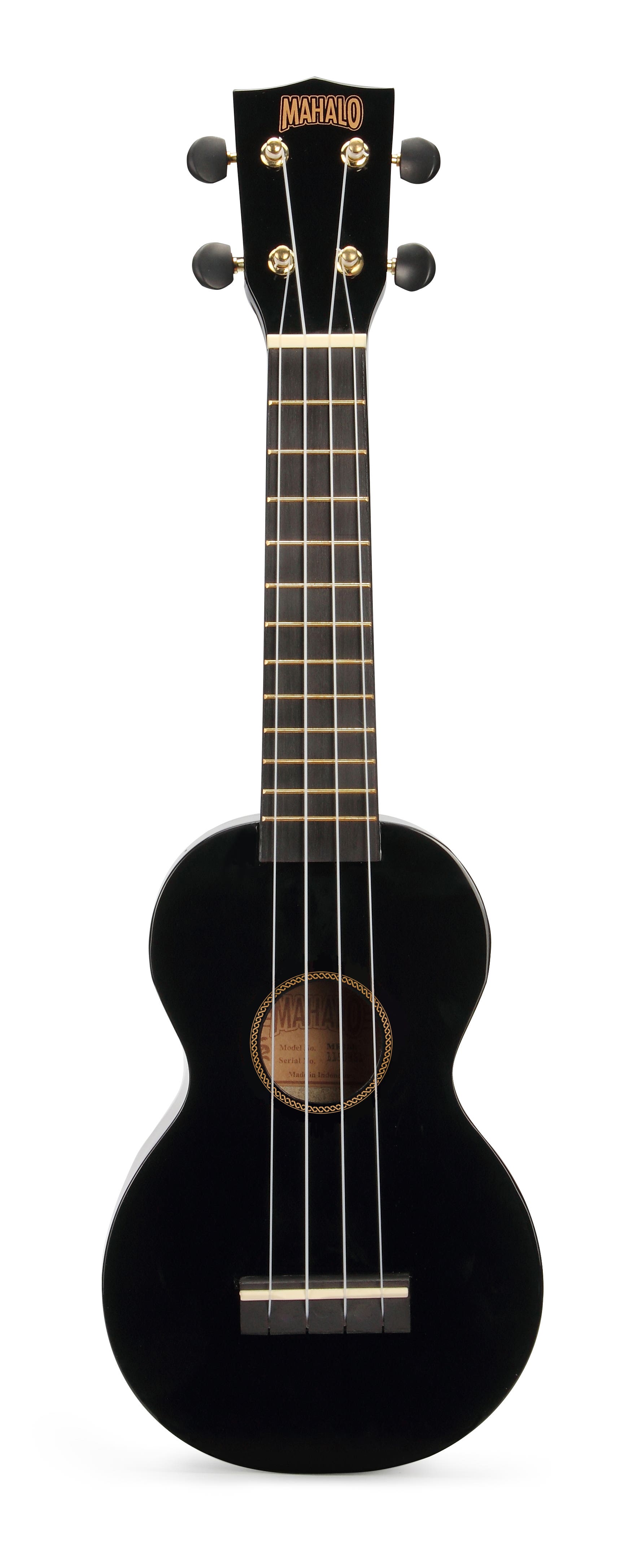 Mahalo Rainbow Series Soprano Ukulele - Black (MR1BK)