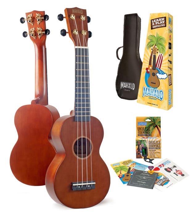 Mahalo Rainbow Series Soprano Ukulele - Brown (MR1TBR)