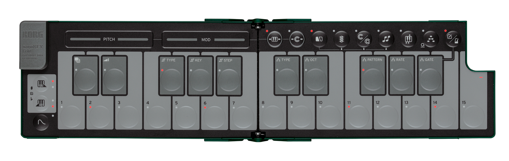 Korg NanoKey Fold 25 Key Foldable Midi Keyboard - Alpine Green