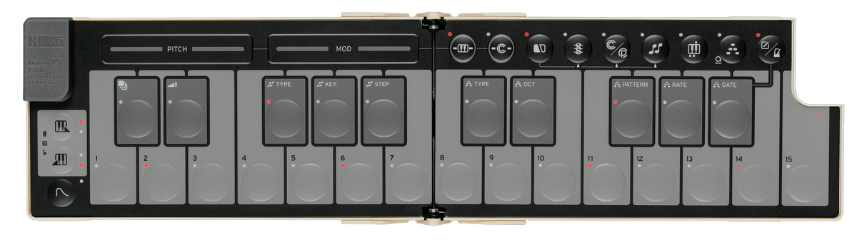 Korg NanoKey Fold 25 Key Foldable Midi Keyboard - Sand Beige