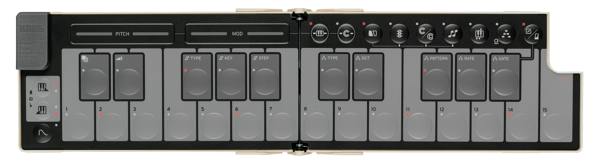 Korg NanoKey Fold 25 Key Foldable Midi Keyboard - Sand Beige