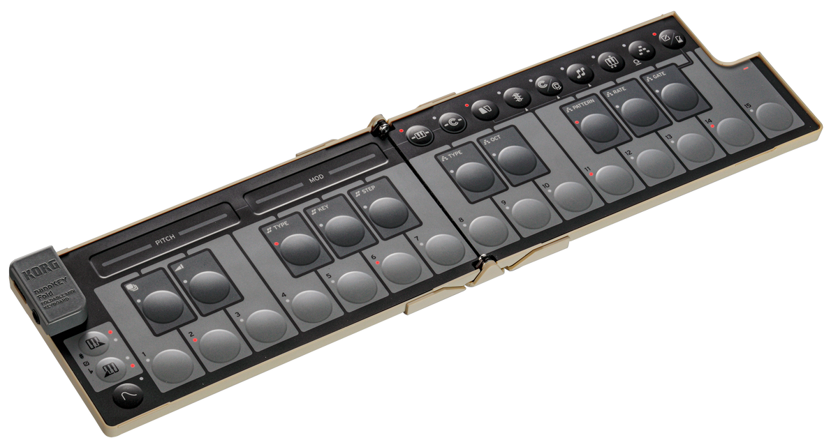 Korg NanoKey Fold 25 Key Foldable Midi Keyboard - Sand Beige