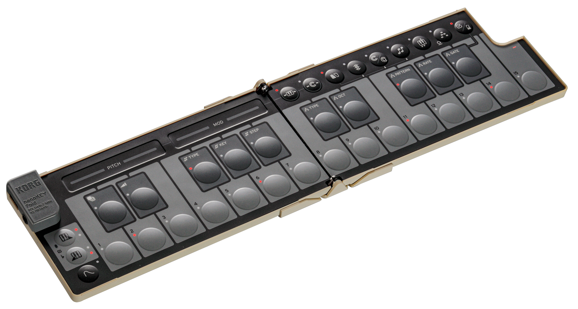 Korg NanoKey Fold 25 Key Foldable Midi Keyboard - Sand Beige