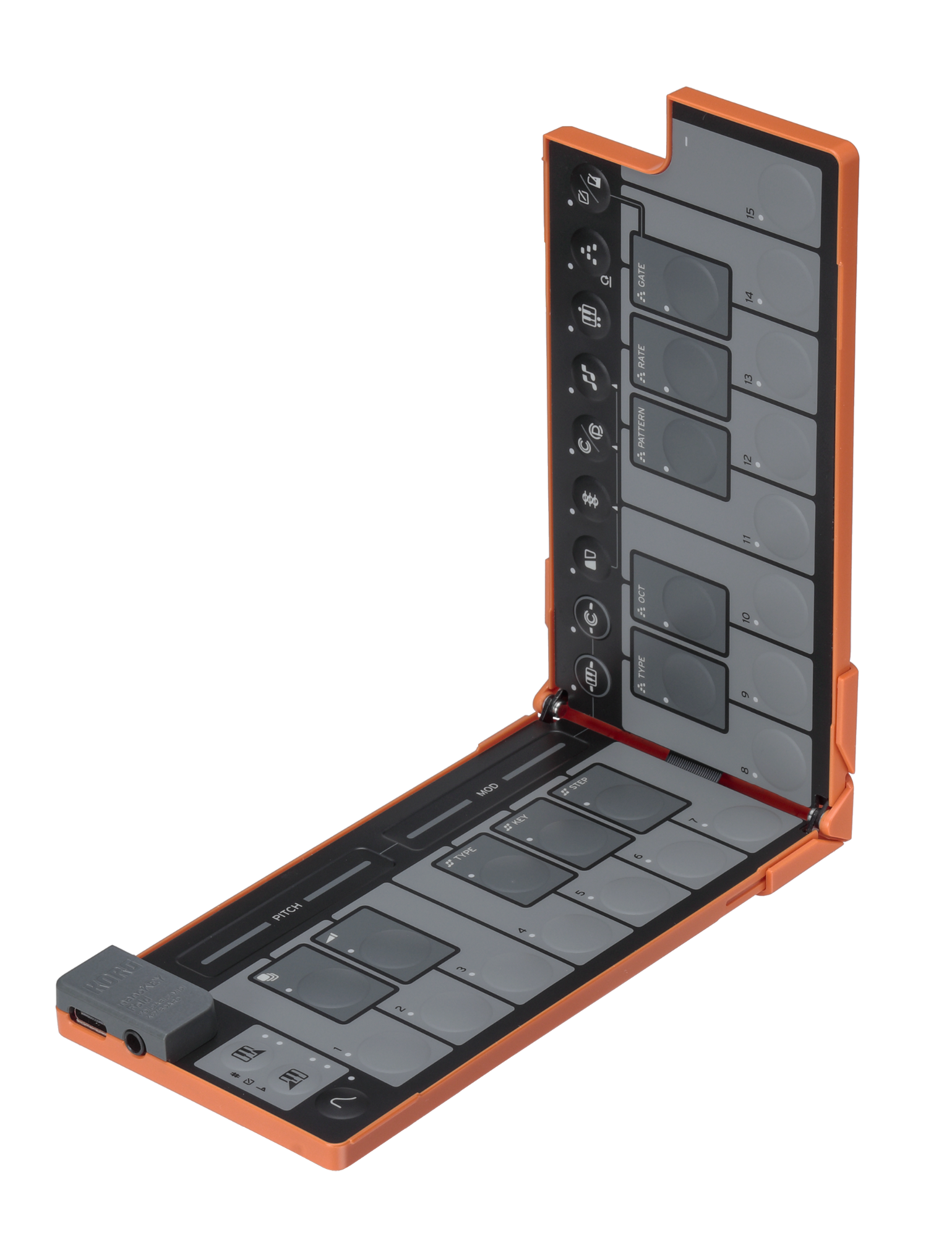 Korg NanoKey Fold 25 Key Foldable Midi Keyboard - Lava Orange