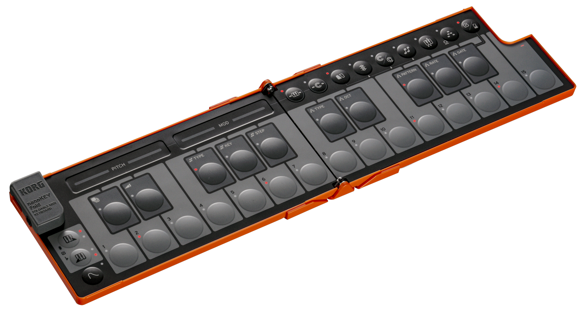 Korg NanoKey Fold 25 Key Foldable Midi Keyboard - Lava Orange