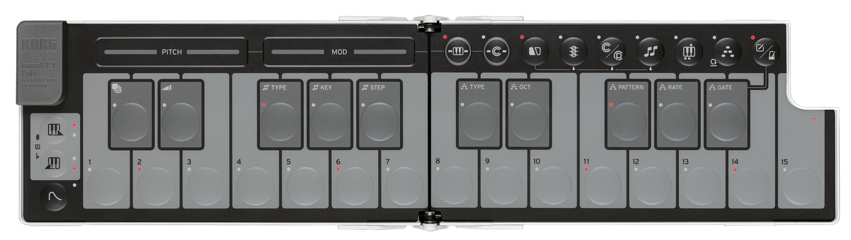Korg NanoKey Fold 25 Key Foldable Midi Keyboard - White