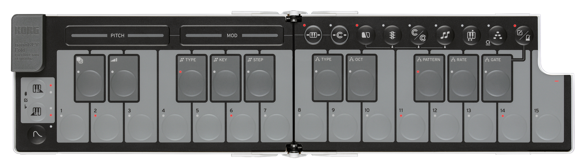 Korg NanoKey Fold 25 Key Foldable Midi Keyboard - White