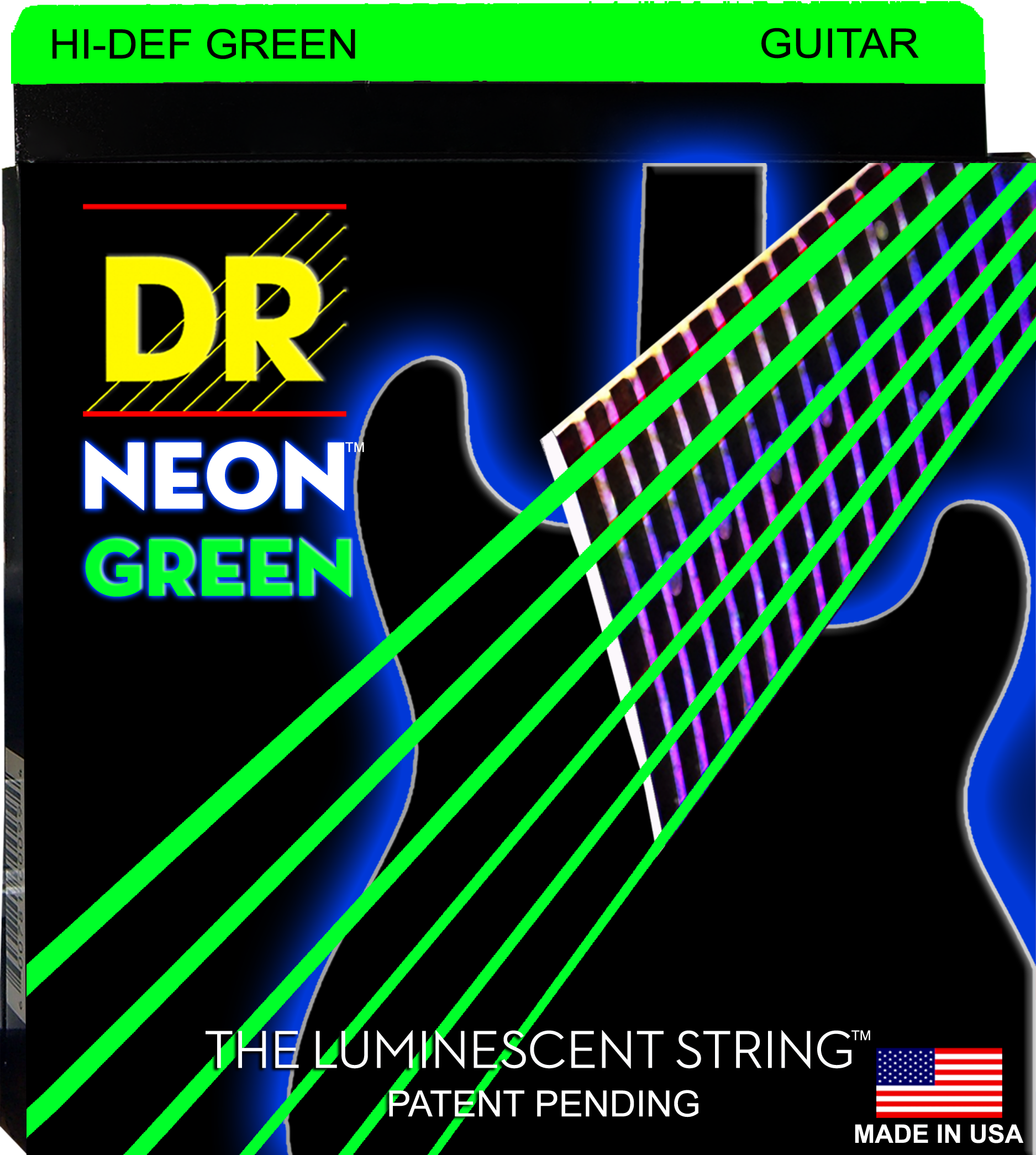 DR Strings 'Neon' GREEN Electric Strings - 10-46
