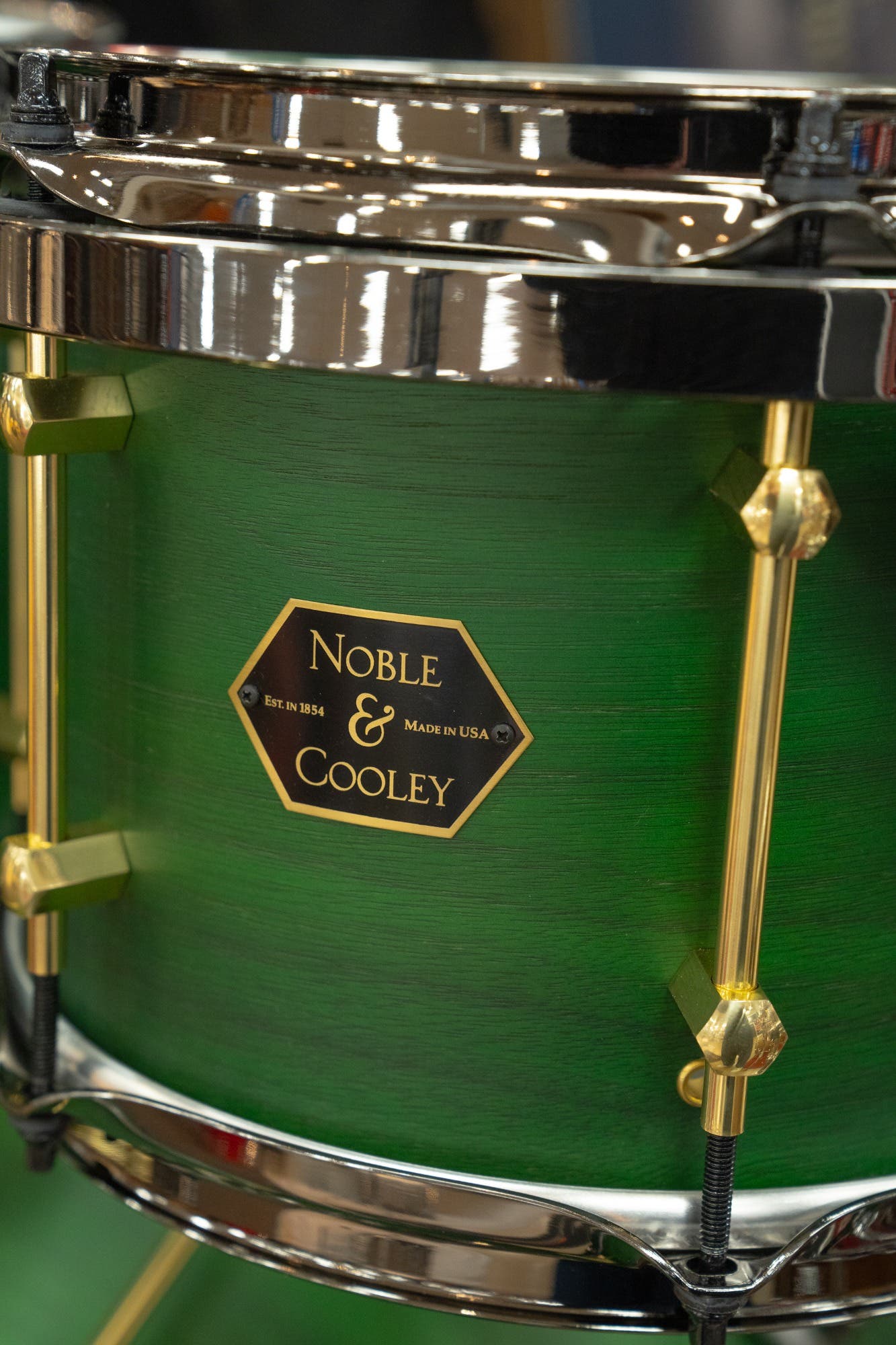 Noble and Cooley Walnut Ply 4pc Drum Kit - Green Stain Matte